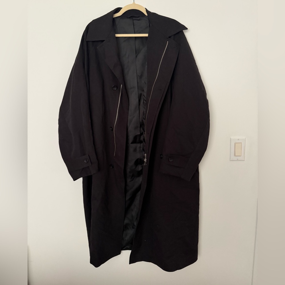 Cos Men's Black Trench Coat